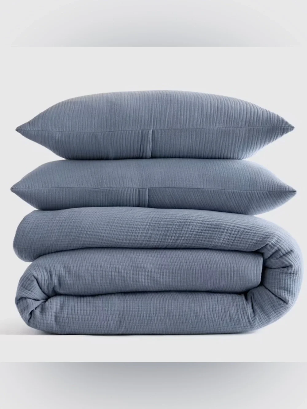 Quince Organic Cotton Gauze Duvet Cover Set In Mineral - Queen - NWT